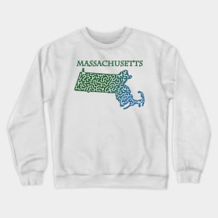 State of Massachusetts Colorful Maze Crewneck Sweatshirt